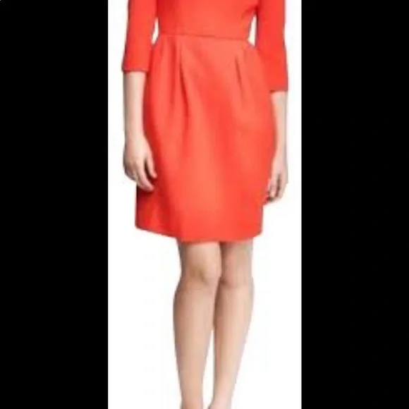 J. Crew Teddy dress in beautiful pappy red. 100 % wool with lining - Picture 6 of 10